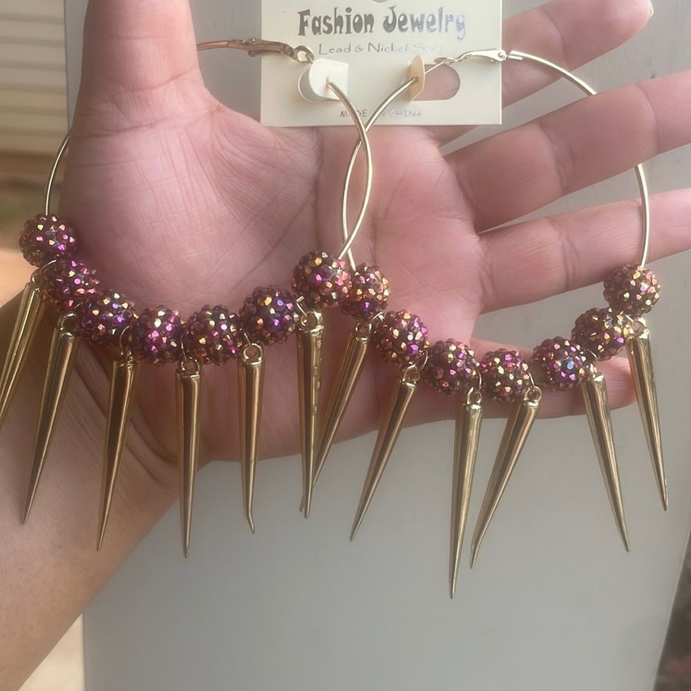 Sparkly spiky hoops